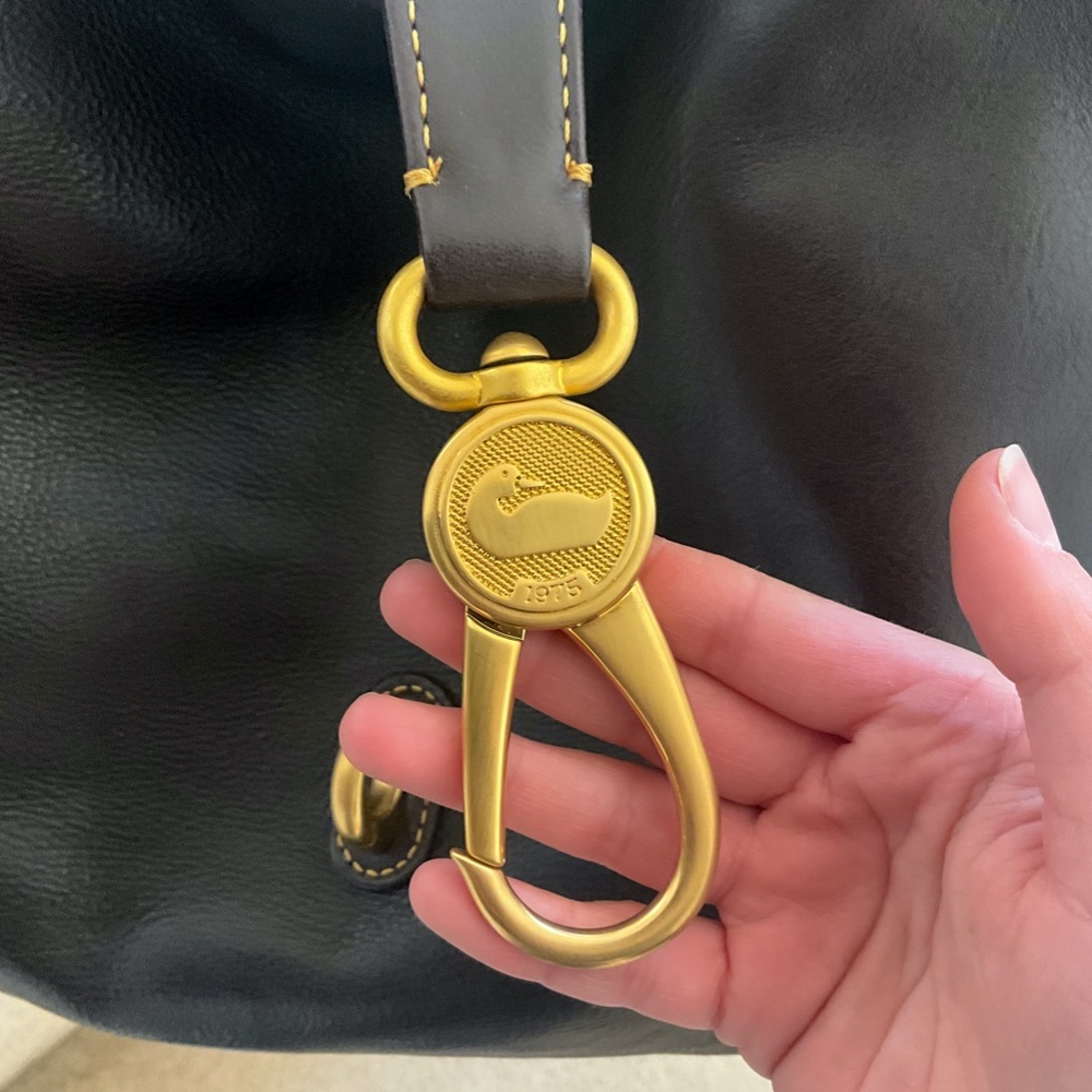 ✨NEW✨Dooney & Bourke FLORENTINE Leather LOGO LOCK Hobo Shoulder - BROWN TMORO - Picture 4 of 13